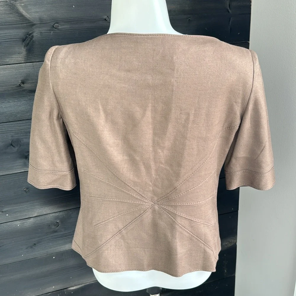 Valentino Linen‎ Blazer Bow Vintage Blazer Padded Shoulders